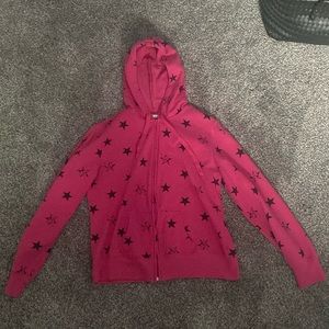 Hot pink tinker bell jacket with black stars
